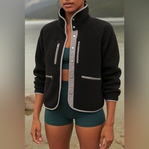 🎉 HOST PICK 🎉 Liv Outdoor Fleece Snap Jacket Sweatshirt Black & Gray M